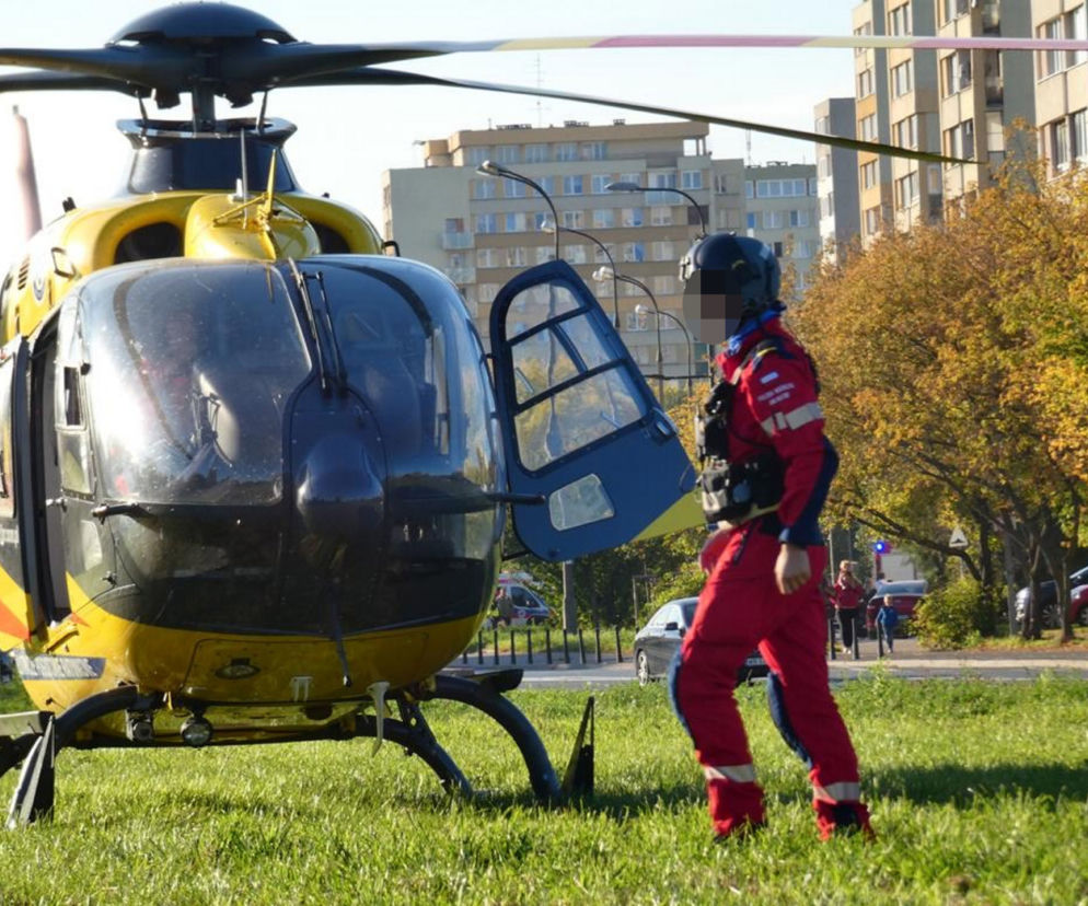 Wypadek na Czerniakowie, w akcji śmigłowiec LPR
