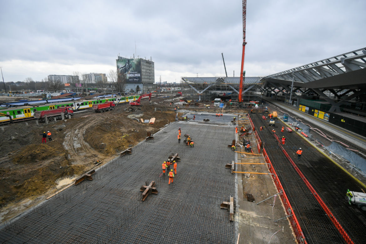 Prace budowlane na stacji kolejowej Warszawa Zachodnia