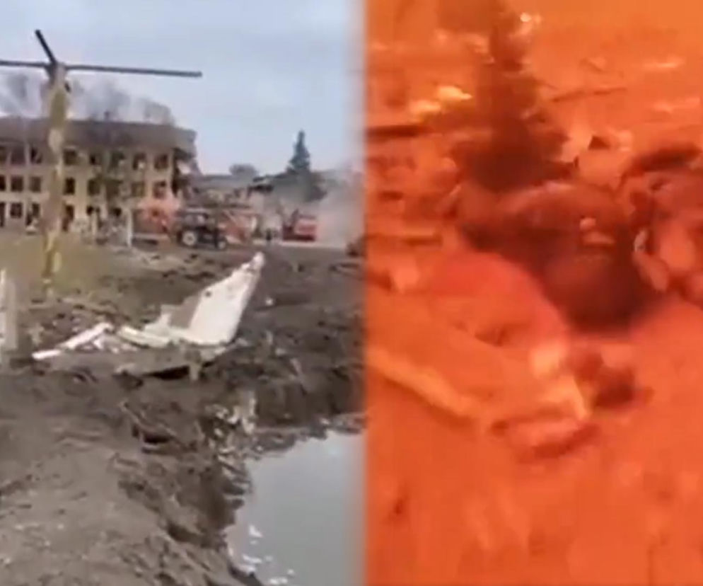 Inwazja na Ukrainę - nocny atak na bazę w Ochtyrce