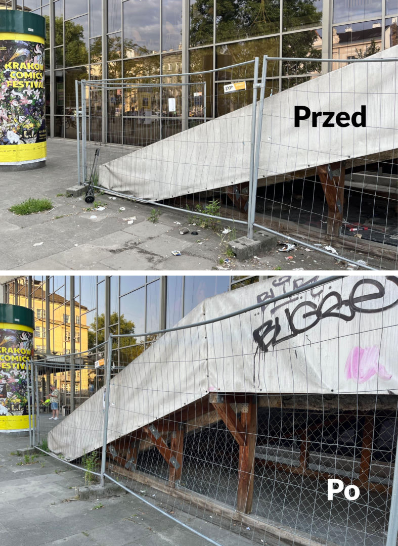 Schody przy Kinie Kijów w Krakowie