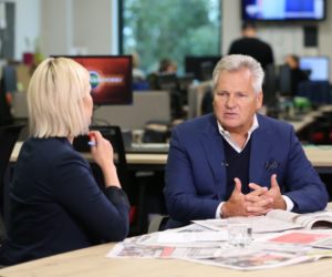 Aleksander Kwaśniewski w redakcji Super Expressu