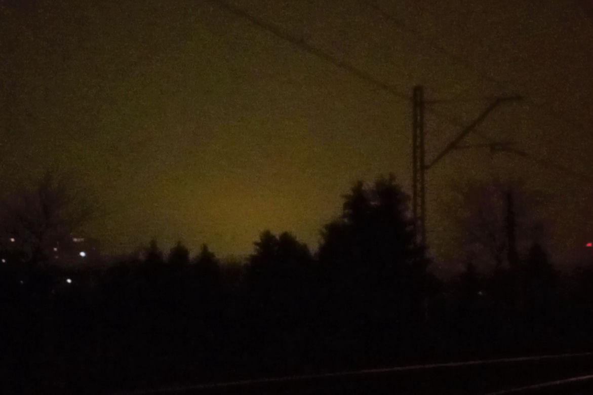Pomarańczowa łuna nad Szczecinem