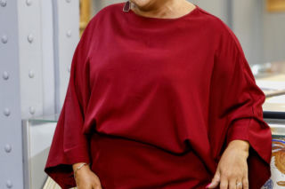 Katarzyna Skrzynecka na planie serialu Lombard. Życie pod zastaw
