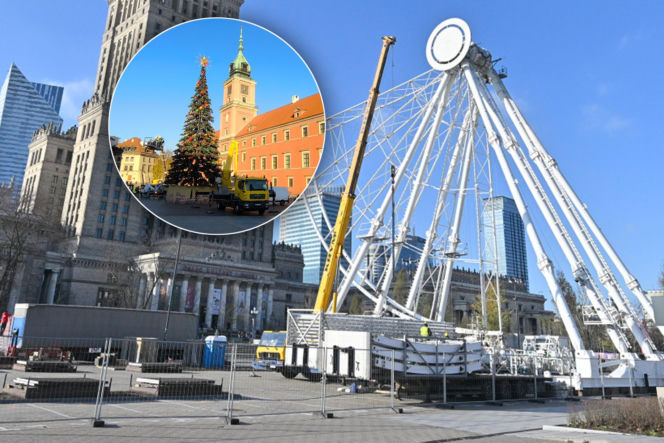 Dziwny obiekt w centrum Warszawy. Co tu powstaje? Stolica już stroi się na Boże Narodzenie!