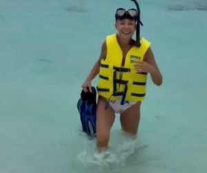 Małgorzata Rozenek i Radosław Majdan nurkują  Malediwach