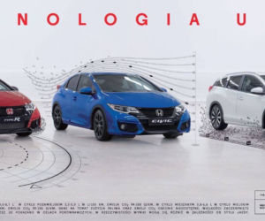 Plakat reklamowy z nową Hondą Civic