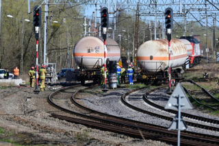 Akcja przepompowywania amoniaku z wykolejonej cysterny