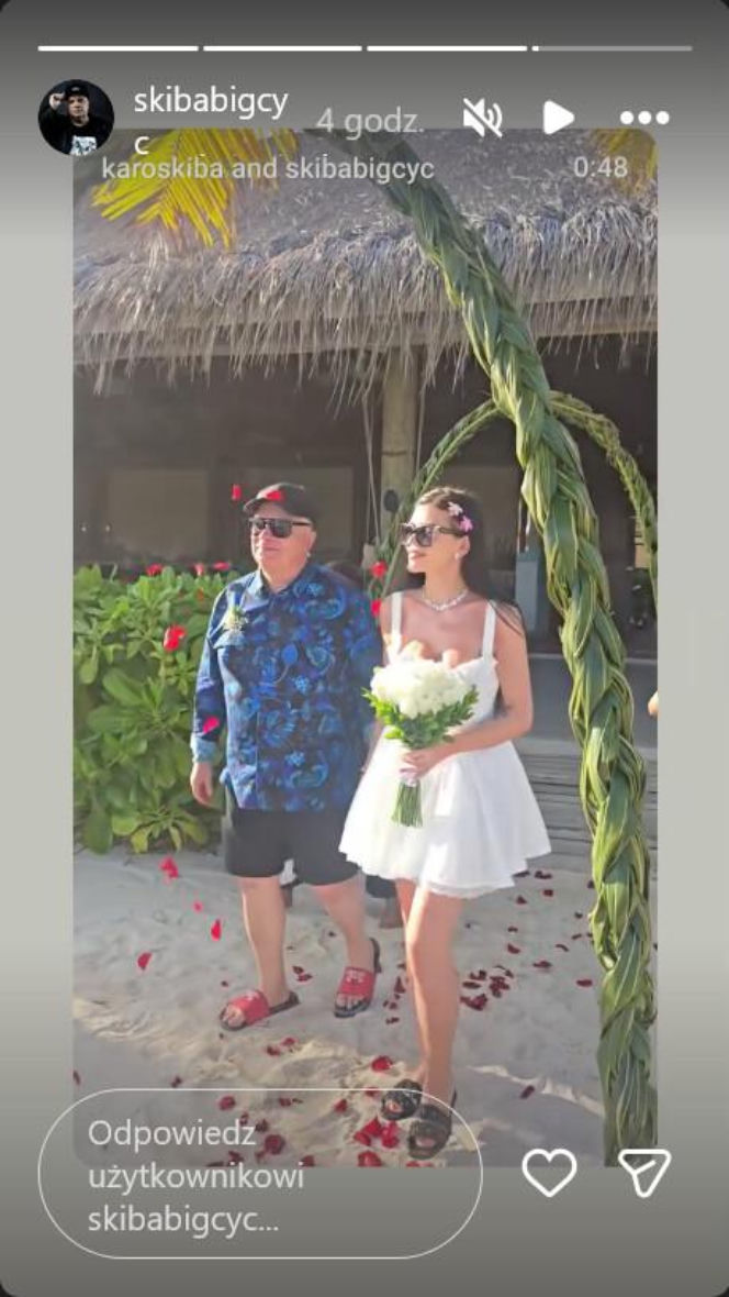 Skiba powiedział TAK na Malediwach! Ślub na plaży i noc poślubna jak z bajki