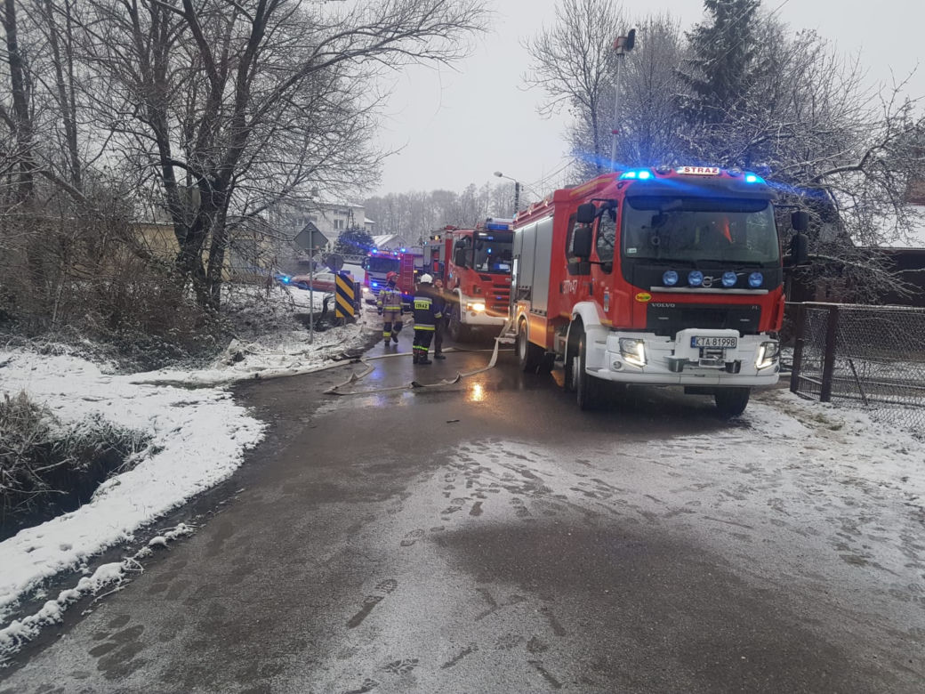 Groźny pożar w Łękawicy koło Skrzyszowa