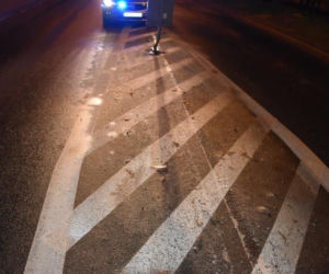 Młody kierowca wpakował się swoim BMW w znak drogowy. Odpowie na poważniejsze przestępstwo