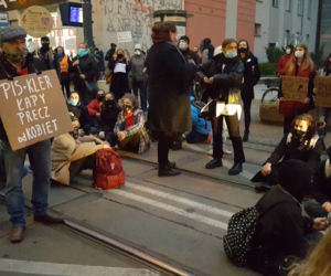 Protest na ul. Gdańskiej w Bydgoszczy