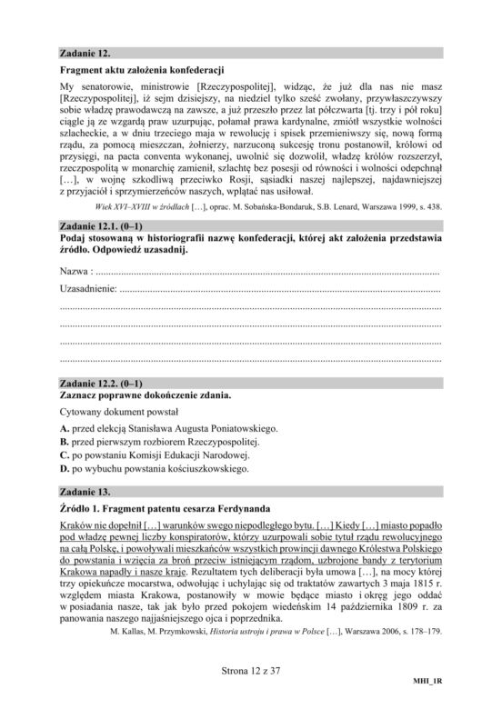 ARKUSZE CKE - Matura historia 2019