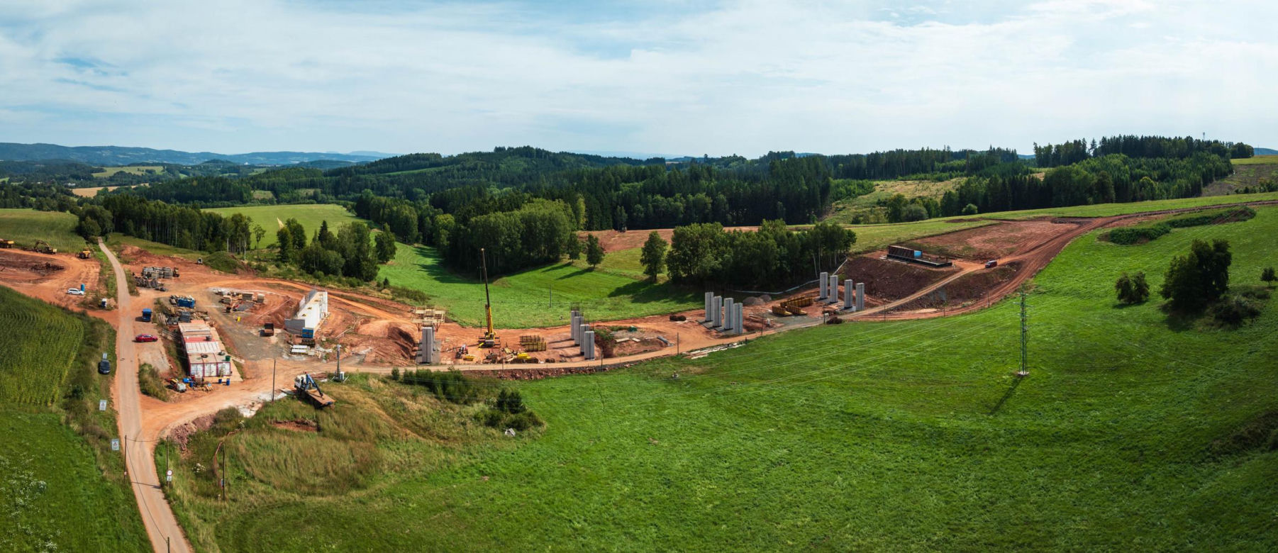 Autostrada D11 w Czechach - zdjęcia z budowy - sierpień 2025