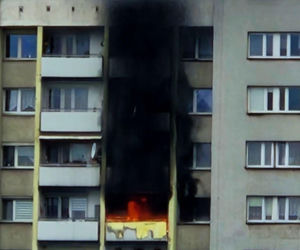 Pożar mieszkania w Raciborzu