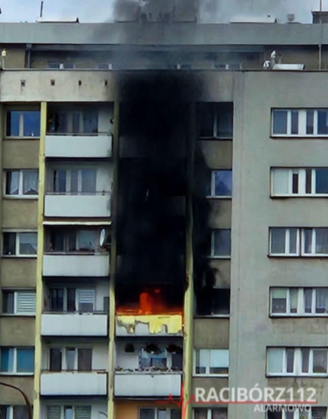 Pożar mieszkania w Raciborzu