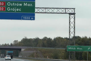 Zjazd z A2 w kierunku Mińska Mazowieckiego lepiej oznakowany