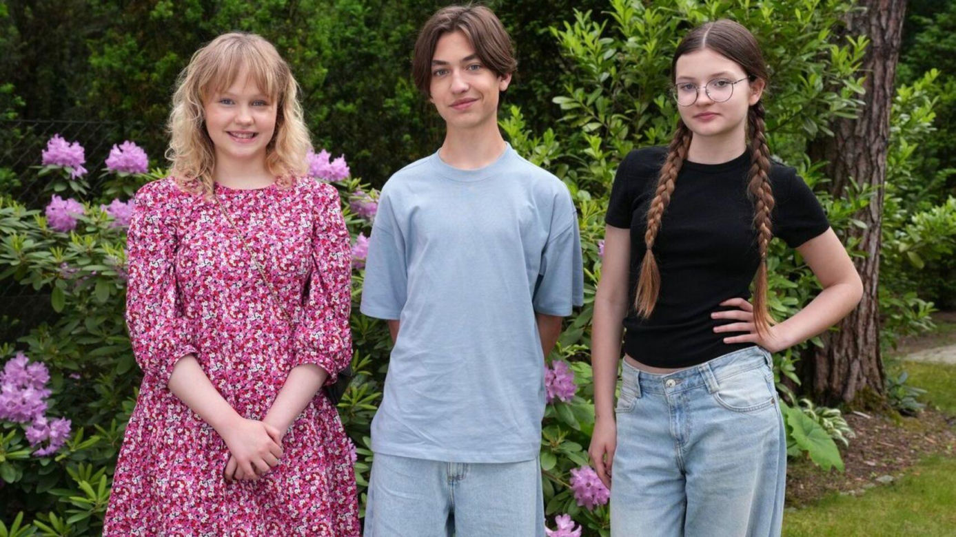 Barwy szczęścia odc. 3269. Emil (Artem Malaszczuk), Pola (Gabriela Szewczyk), Emilka (Jessica Frankiewicz)
