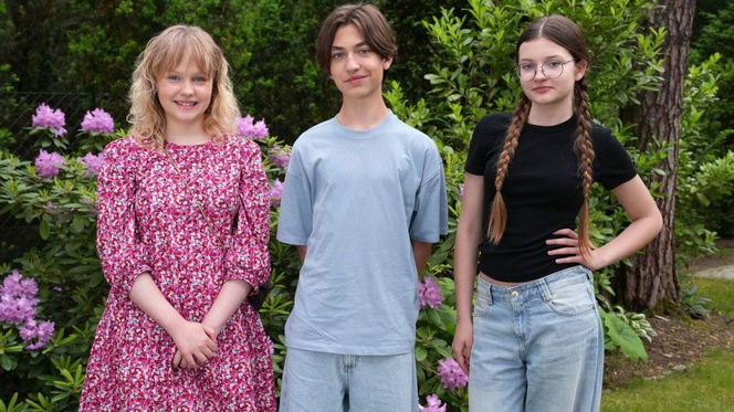 Barwy szczęścia odc. 3269. Emil (Artem Malaszczuk), Pola (Gabriela Szewczyk), Emilka (Jessica Frankiewicz)