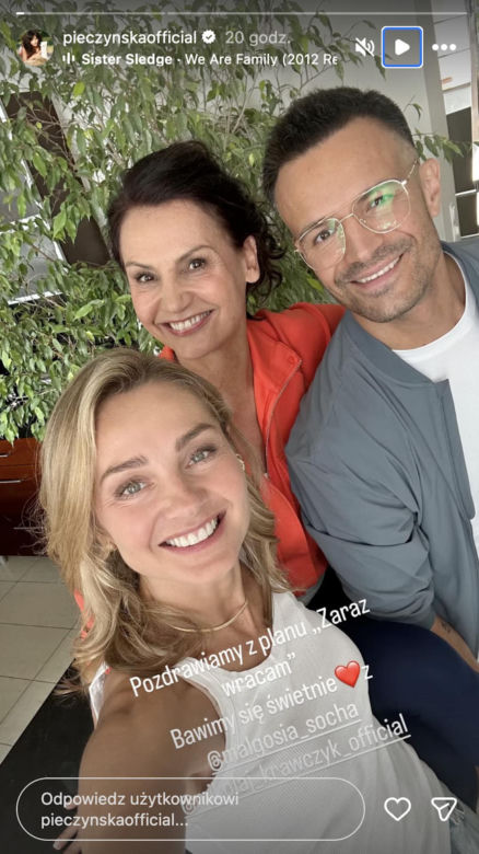 Plan "Zaraz wracam". Małgorzata Pieczyńska, Małgorzata Socha, Mikołaj Krawczyk