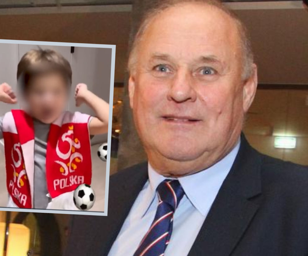 Jan Tomaszewski z wnuczkiem Enzo
