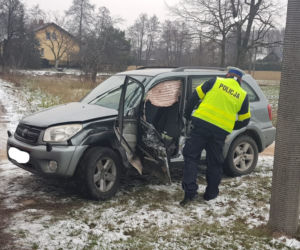 Wypadek w Brzozówce - kierowca samochodu osobowego z mandatem