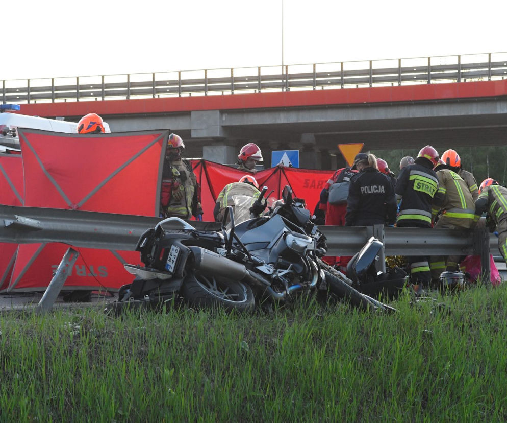 Zielonka. Wypadek motocyklisty