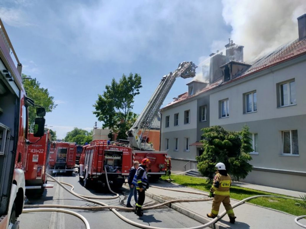 Pożar kamienicy w Radymnie