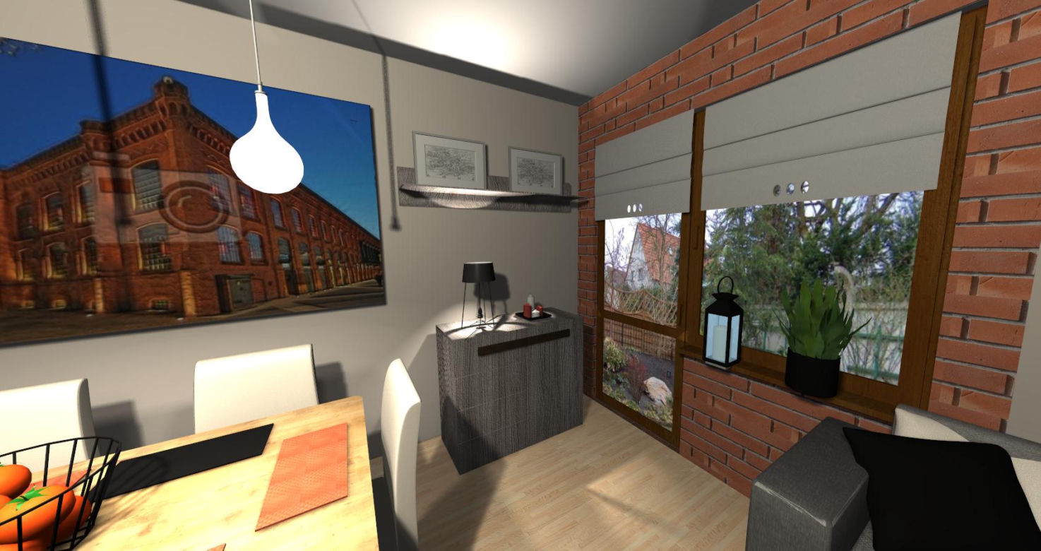 Salon w stylu industrialnym