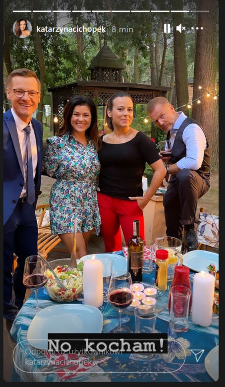 M jak miłość na planie. Kinga (Katarzyna Cichopek), Magda (Anna Mucha), Andrzej Budzyński (Krystian Wieczorek), Piotrek (Marcin Mroczek)