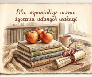 Kartka dla ucznia na zakończenie roku szkolnego