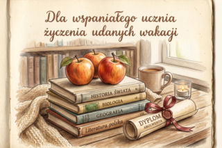 Kartka dla ucznia na zakończenie roku szkolnego