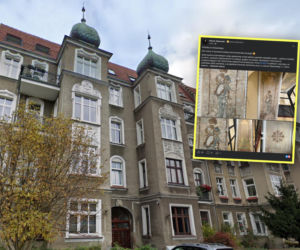 Niecodzienne odkrycie w kamienicy w Szczecinie. Pod grubą warstwą farby kryła się tajemnicza flecistka