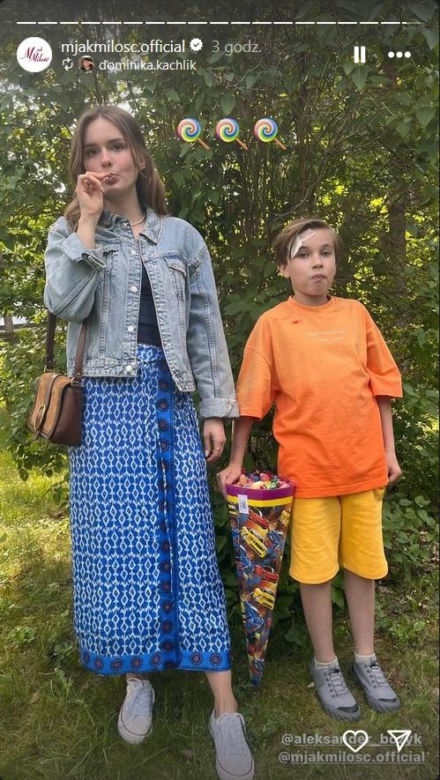 M jak miłość nowy sezon na planie. Misiek (Aleksander Bożyk), Franka (Dominika Kachlik)