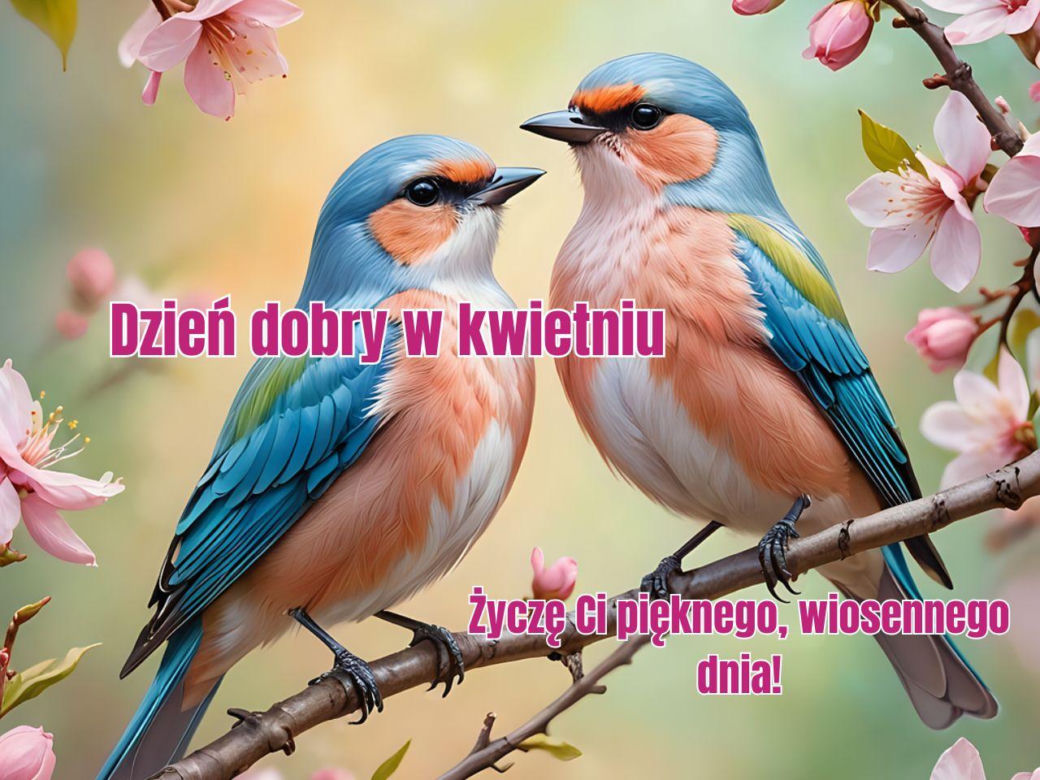Kartki dzień dobry w kwietniu