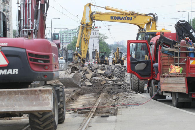 Remont torów na Jerozolimskich