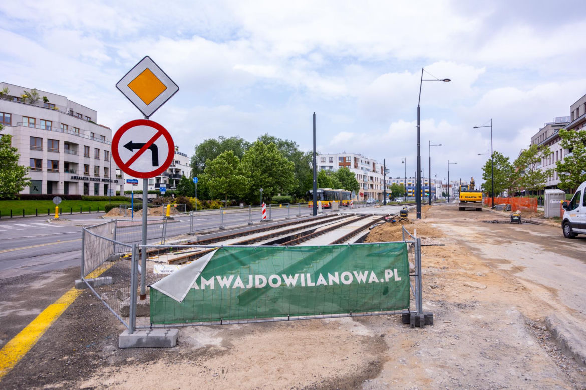 Budowa tramwaju do Wilanowa w Warszawie