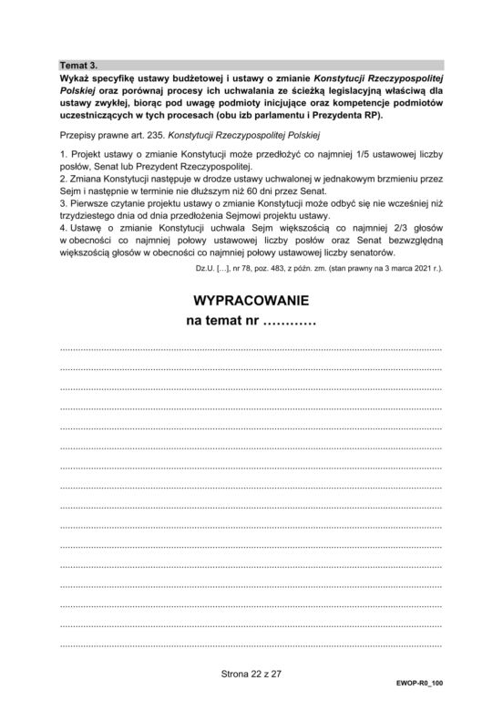 Matura 2021: WOS. Pytania, arkusze CKE, zadania [Matura 11.05.2021]