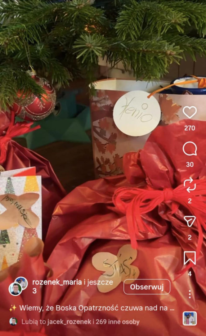 Jacek Rozenek - święta z żoną i synami