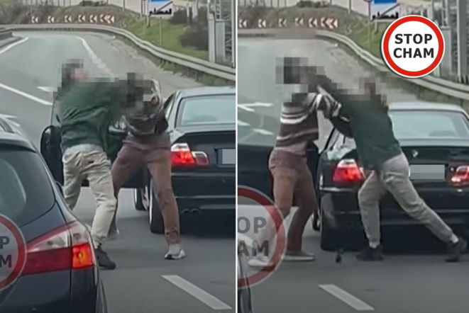 Bójka kierowców na warszawskiej ulicy. Awantura na zjeździe na S8