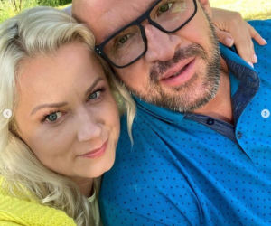 M jak miłość na planie.  Marzenka (Olga Szomańska), Andrzejek (Tomasz Oświeciński)