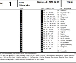 Rozkłady jazdy tramwajów - 9 stycznia