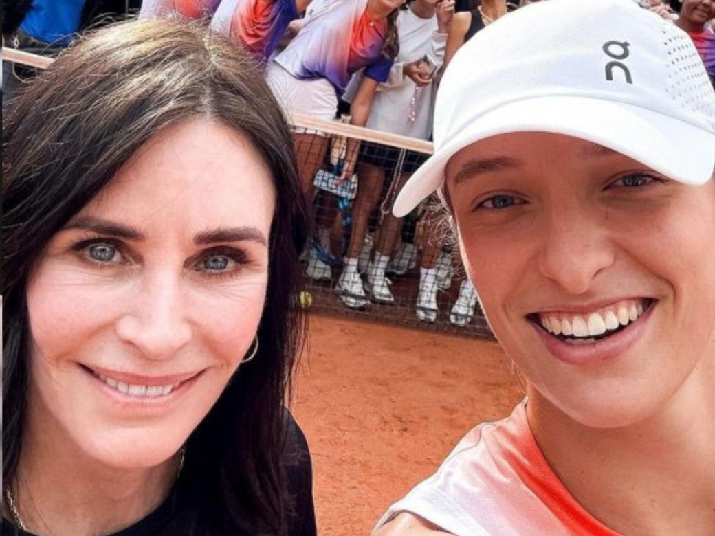 Iga Świątek i Courteney Cox