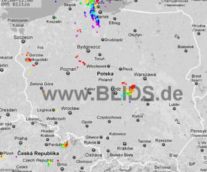 Burze w Polsce, 29.07.2012 - MAPA z godz. 10 - 12