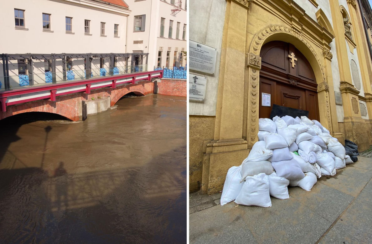 Wrocław. Fala w centrum miasta.