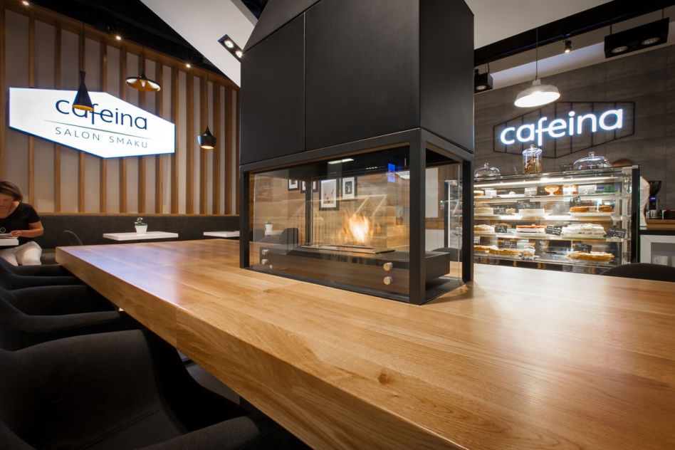 Wnętrze kawiarni Cafeina projektu mode:lina architekci