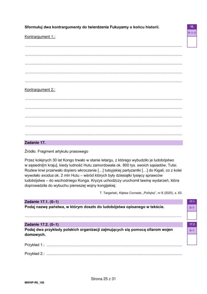 Próbna matura 2026: WOS. Arkusze CKE, pytania i odpowiedzi z WOS-u [16.01.2026]