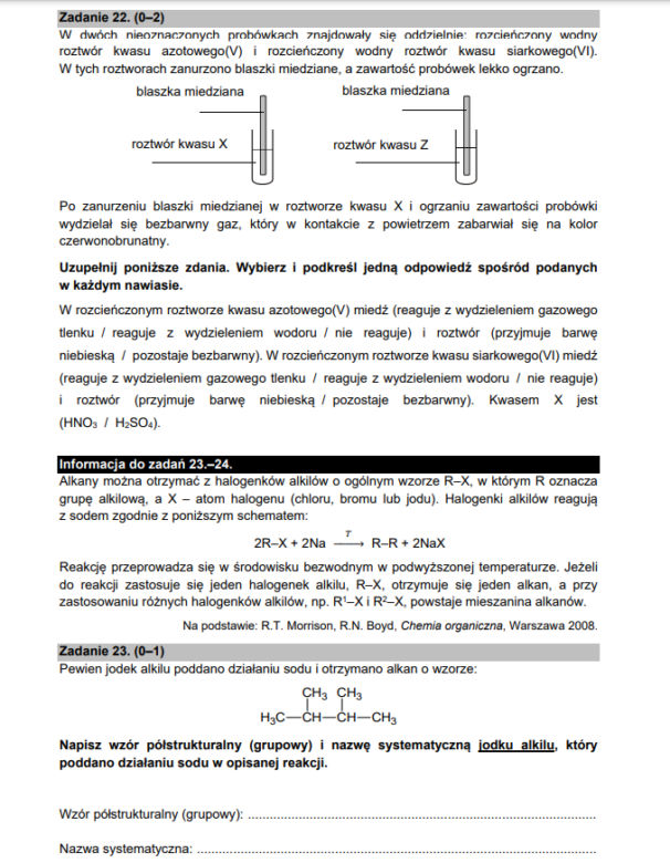Matura z chemii 2021 - arkusz PDF