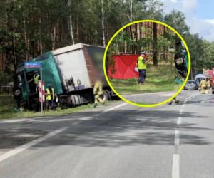 Tragiczny wypadek pod Wyszkowem. Honda zderzyła się z ciężarówką, kierowca nie żyje