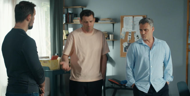 Barwy szczęścia odc. 3271.Marcin Kodur (Oskar Stoczyński), Karol (Jan Wieczorkowski), Darek Janicki (Andrzej Niemyt)