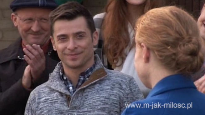 M jak miłość odc. 1113. Ewa (Dominika Kluźniak), Marek (Kacper Kuszewski), Jerzy Kolęda (Artur Barciś)